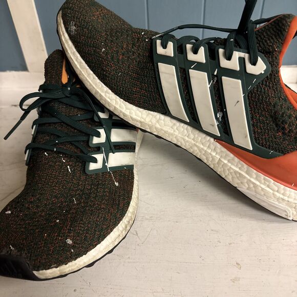 adidas UltraBoost 4.0 Mens 13 Running Shoes EE3702 UM Miami Hurricanes Color Way - Picture 10 of 10